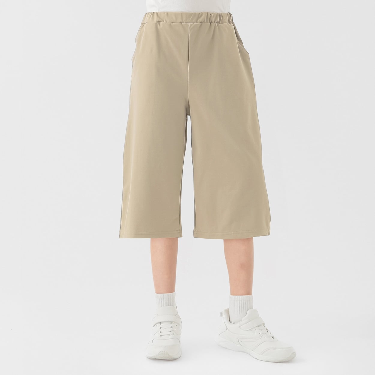 エステル天竺バック布帛ポケット７分パンツ 男の子 キッズ 130cm-170cm(ベージュ-150cm)