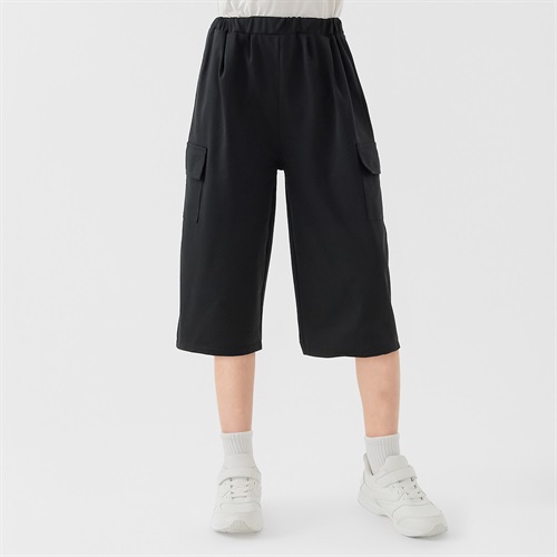 エステル天竺カーゴポケット７分パンツ 男の子 キッズ 130cm-170cm(ブラック-130cm)
