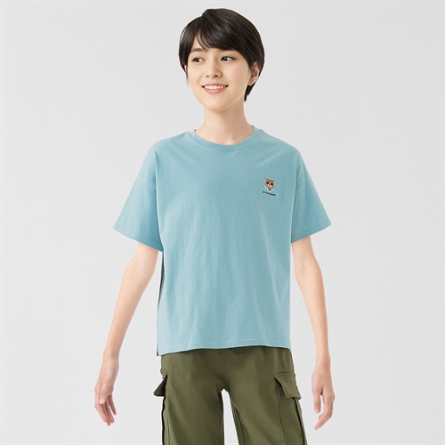 空紡糸天竺刺繍ビッグシルエットＴシャツ 男の子 キッズ 130cm-170cm