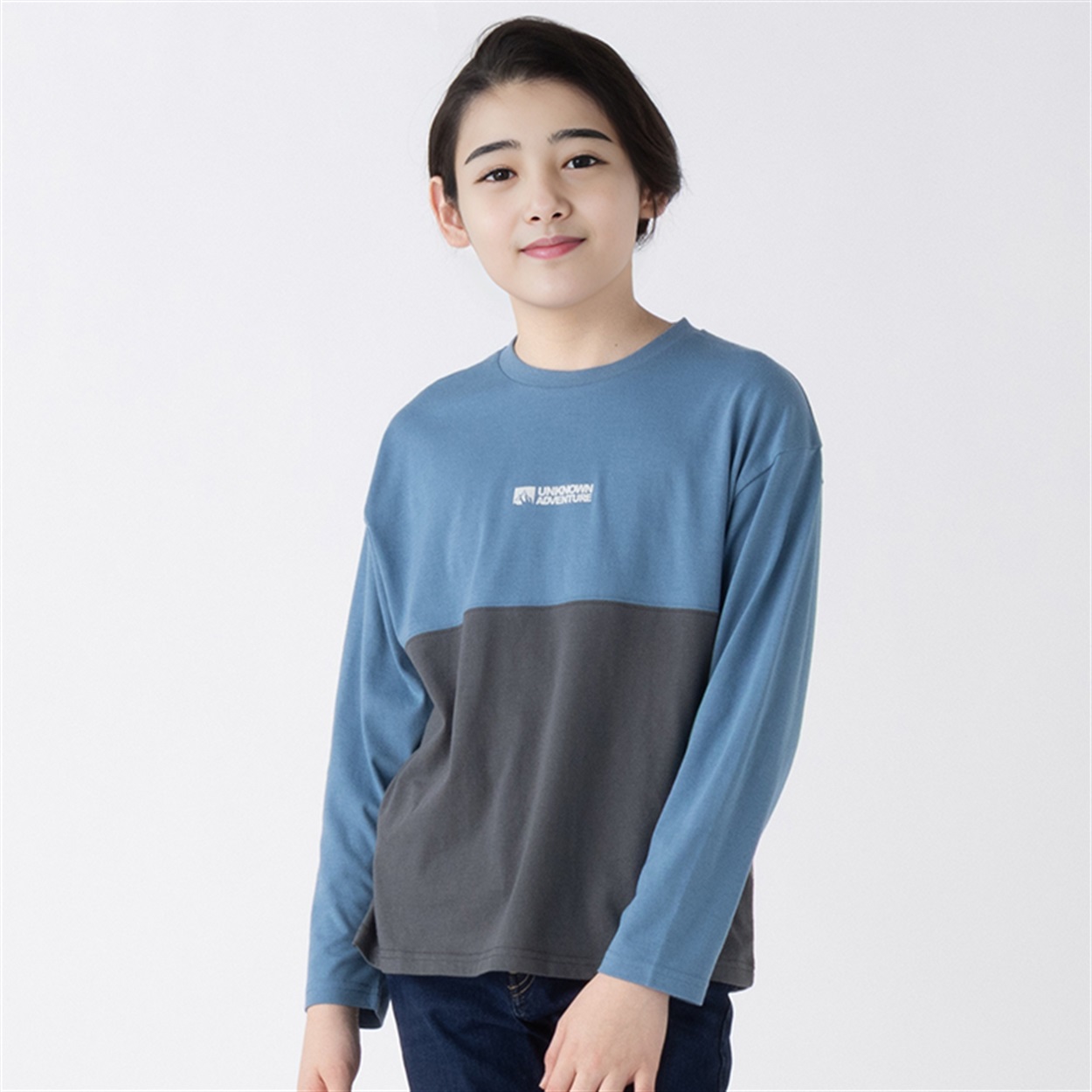 バイカラー長袖Tシャツ 男の子 キッズ 130cm-160cm | イオンスタイル