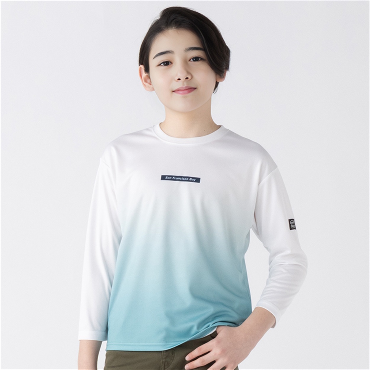 グラデーション長袖Tシャツ ポリメッシュ 男の子 キッズ 130cm-160cm 