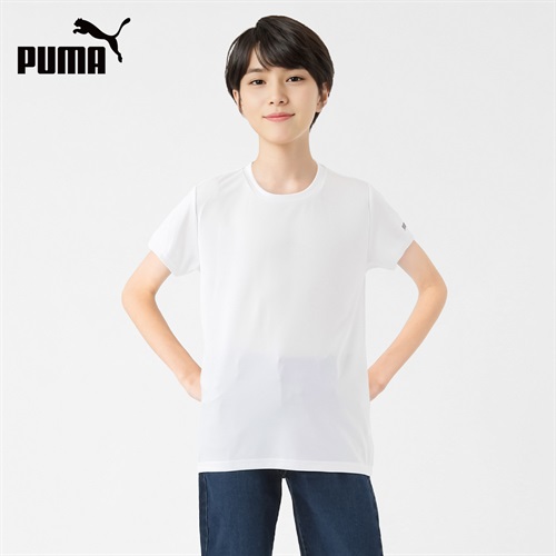 PUMA プーマ 半袖ジャガードシャツ 男の子 キッズ 130cm-160cm(ホワイト-130cm)