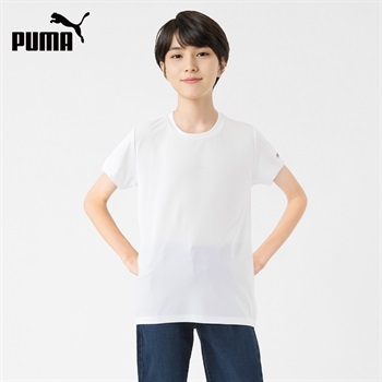PUMA プーマ 半袖ジャガードシャツ 男の子 キッズ 130cm-160cm(ホワイト-130cm)
