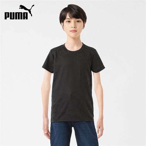 PUMA プーマ 半袖ジャガードシャツ 男の子 キッズ 130cm-160cm(ブラック-130cm)
