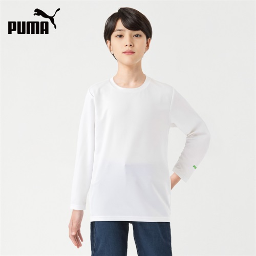 PUMA プーマ 長袖ジャガードシャツ 男の子 キッズ 130cm-160cm(ホワイト-130cm)