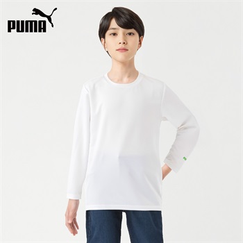 PUMA プーマ 長袖ジャガードシャツ 男の子 キッズ 130cm-160cm(ホワイト-130cm)