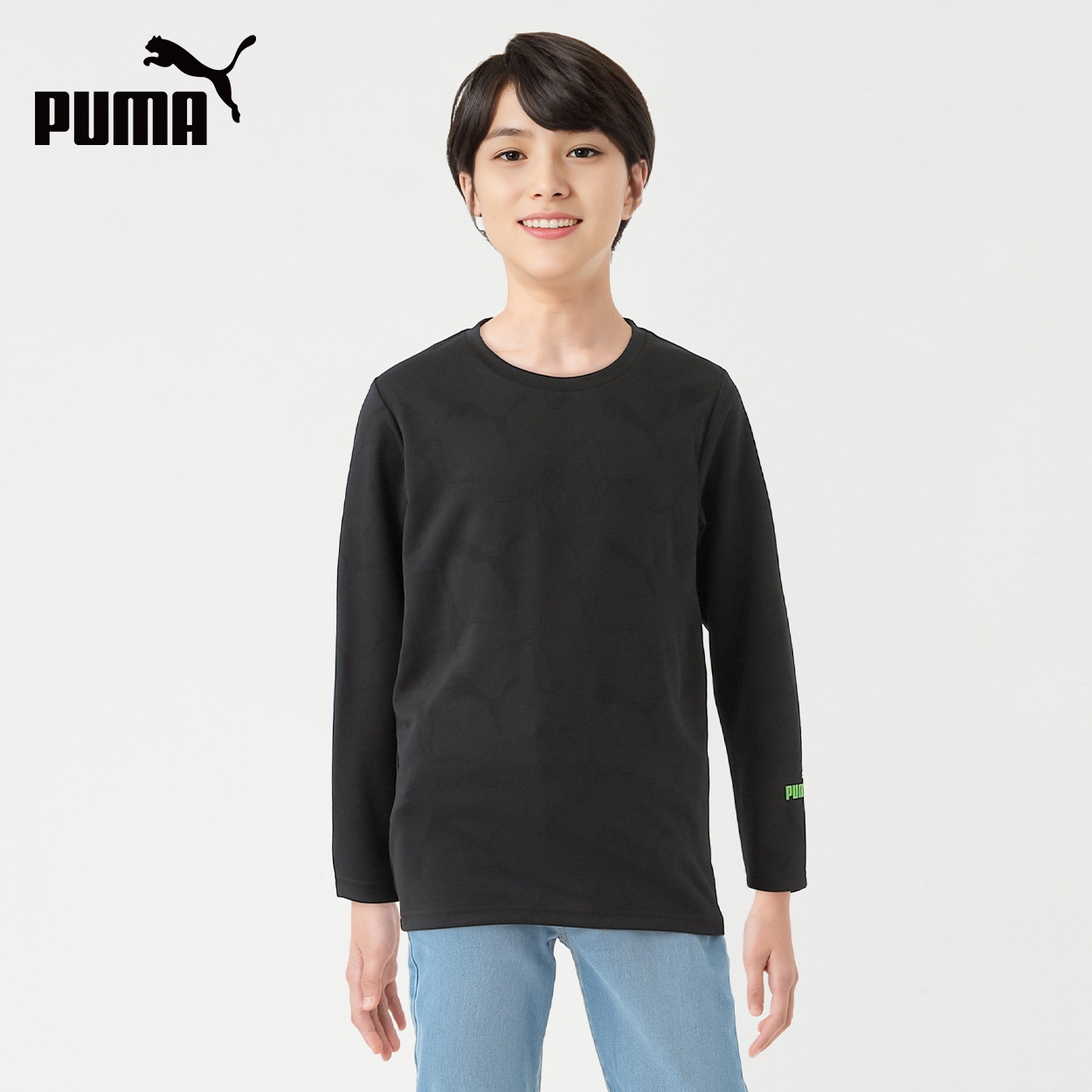 PUMA プーマ 長袖ジャガードシャツ 男の子 キッズ 130cm-160cm