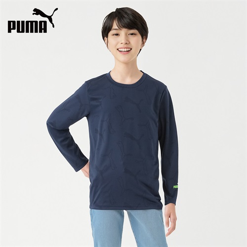 PUMA プーマ 長袖ジャガードシャツ 男の子 キッズ 130cm-160cm