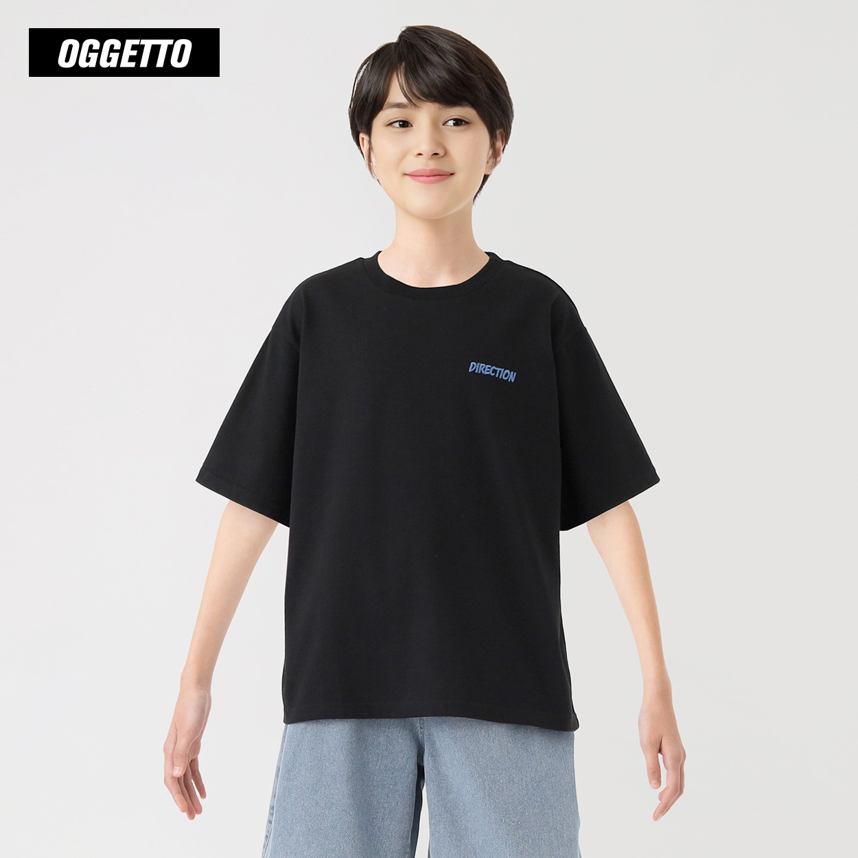 OGGETTO(オジェット) サメバック発砲Tシャツ 男の子 キッズ 140cm-170cm(ブラック-170cm)