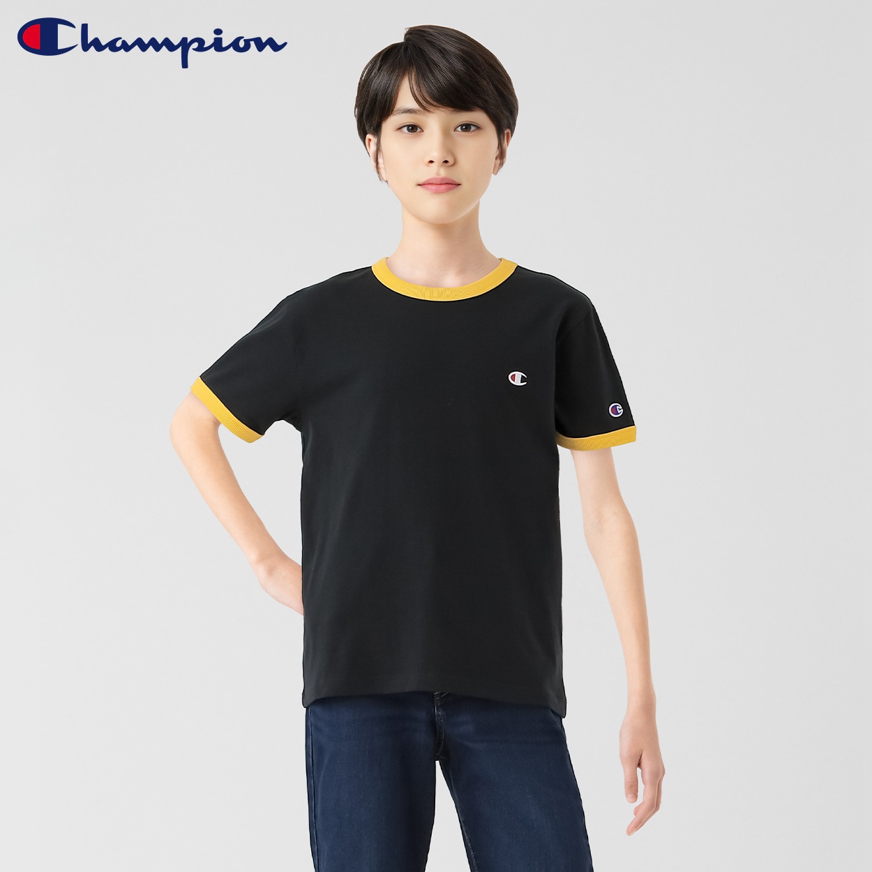Champion(チャンピオン) リンガー配色半袖Tシャツ 男の子 キッズ