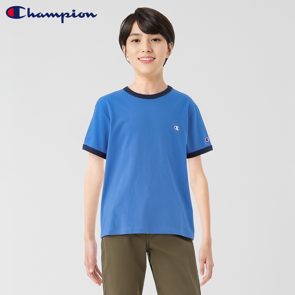 Champion(チャンピオン) リンガー配色半袖Tシャツ 男の子 キッズ