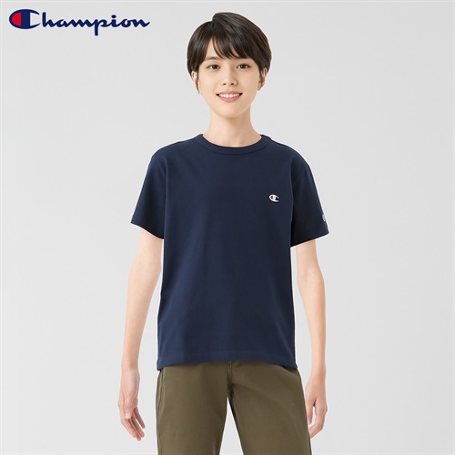 Champion(チャンピオン) ワンポイント半袖Ｔシャツ 男の子 キッズ 130cm-160cm(ネイビー-130cm)