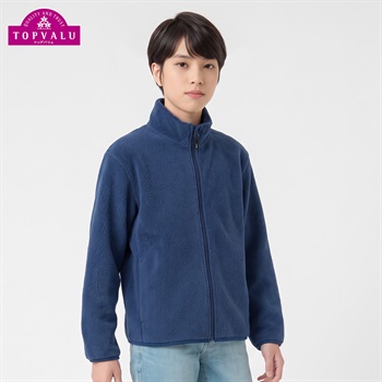 【1000円フリース】マイクロフリースフルジップジャケット 8色カラバリ キッズ 男の子 トップバリュ(TOPVALU) 130～160cm(ネイビー-130cm)