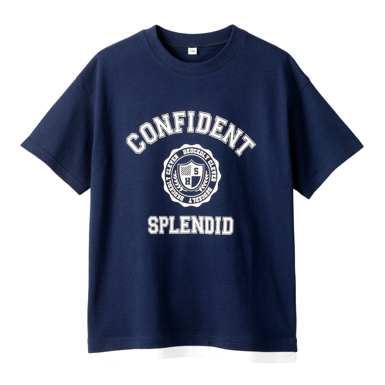 重ね着風アメカジ半袖Ｔシャツ 男の子 キッズ 130cm-170cm(ネイビー-170cm)