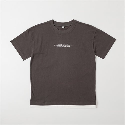 フォト重ね着風半袖Ｔシャツ 男の子 キッズ 130cm-170cm(チャコールグレー-130cm)