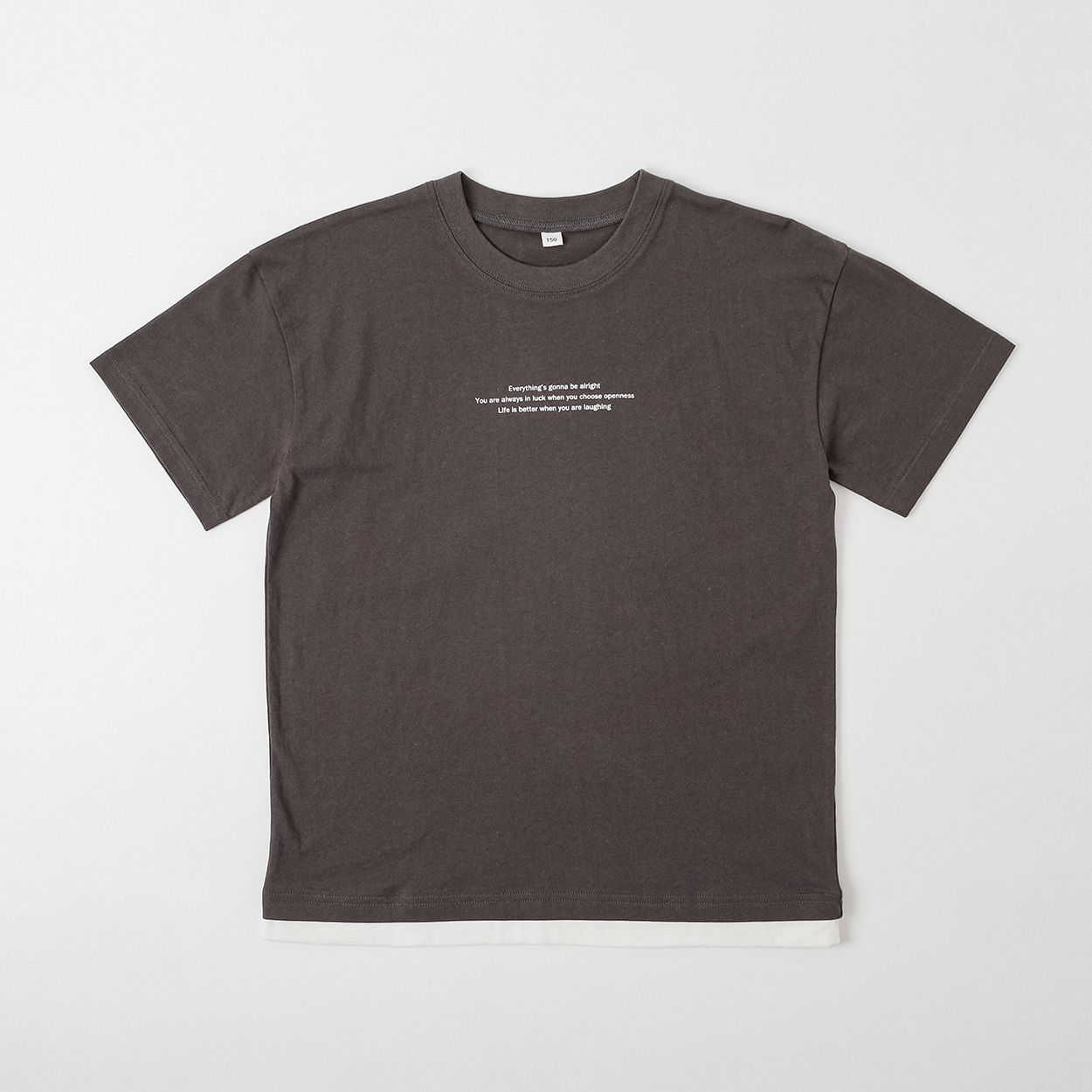 フォト重ね着風半袖Ｔシャツ 男の子 キッズ 130cm-170cm(チャコールグレー-170cm)