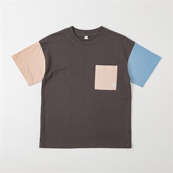 クレイジーポケ付半袖Ｔシャツ 男の子 キッズ 130cm-170cm(チャコールグレー-130cm)