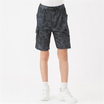 ニットメッシュバックル付ハーフパンツ 男の子 キッズ 130cm-160cm(ブラック-130cm)