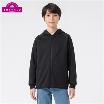 防風裏フリースジャケット キッズ 男の子 トップバリュ 130cm-160cm(ブラック-130cm)