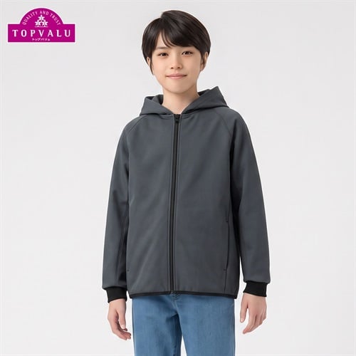 防風裏フリースジャケット キッズ 男の子 トップバリュ 130cm-160cm