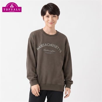 衿よれにくい綿混プリント裏毛トレーナー キッズ 男の子 トップバリュ 130cm-170cm(ブラウン-130cm)