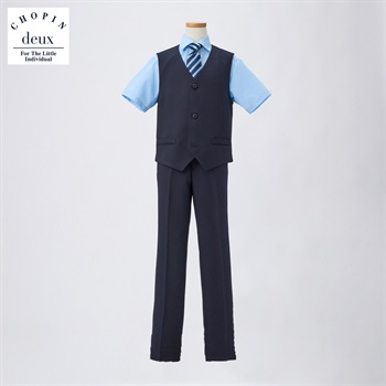 CHOPIN deux(ショパン ドゥ) 半袖ベストスーツ キッズ 男の子 フォーマルスーツ 140cm 150cm 160cm(ブルー-140cm)