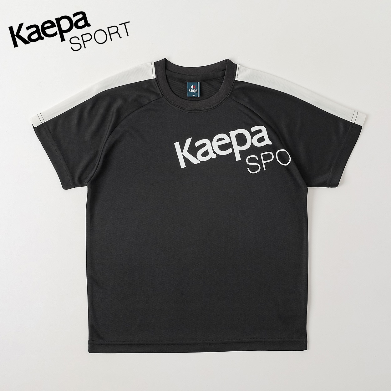 Kaepa(ケイパスポーツ) サイドラインプリントT キッズ 男の子 女の子 130cm-160cm(ブラック-140cm)
