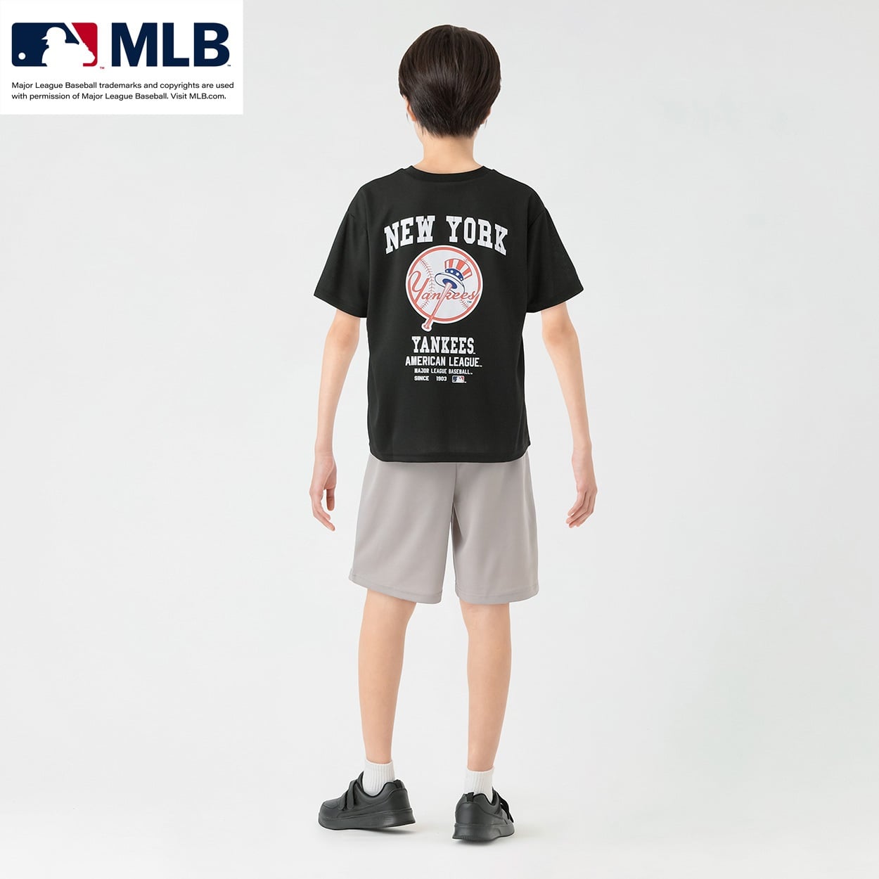 MLB メッシュTスーツ キッズ 男の子 女の子 130cm-160cm(ブラック-160cm)