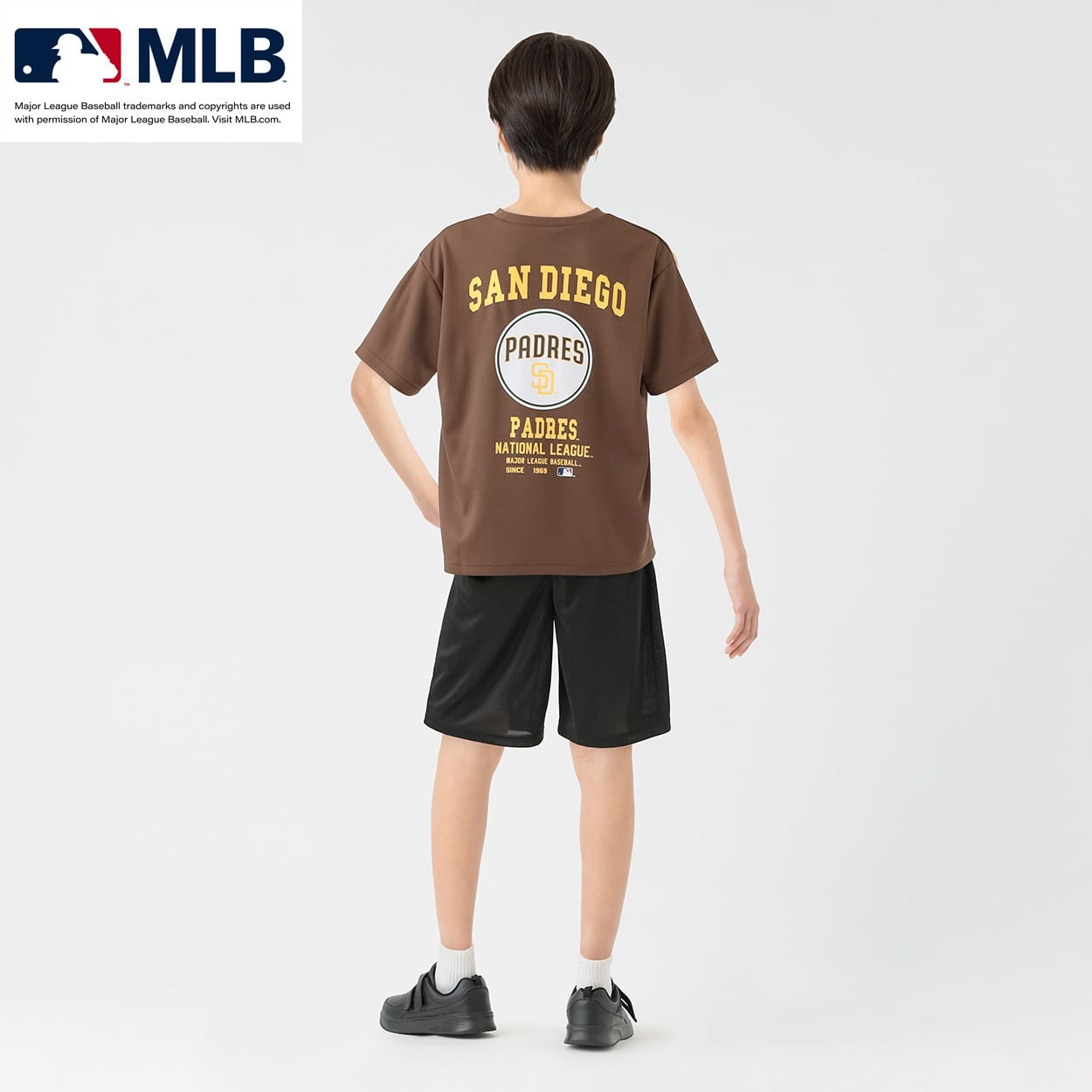 MLB メッシュTスーツ キッズ 男の子 女の子 130cm-160cm(ブラウン-140cm)