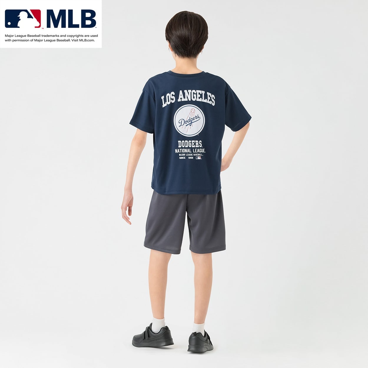 MLB メッシュTスーツ キッズ 男の子 女の子 130cm-160cm(ネイビー-140cm)