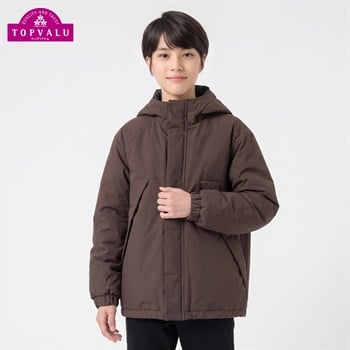 洗えるはっ水中わたジャケット キッズ 男の子 トップバリュ(TOPVALU) 130～160cm(ブラウン-130cm)