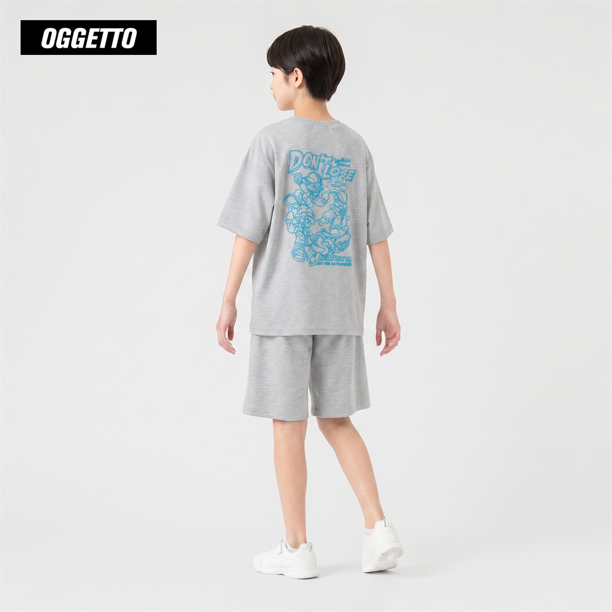 OGGETTO(オジェット) ボーイプリントセットアップ キッズ 男の子 140cm-170cm(杢グレー-140cm)