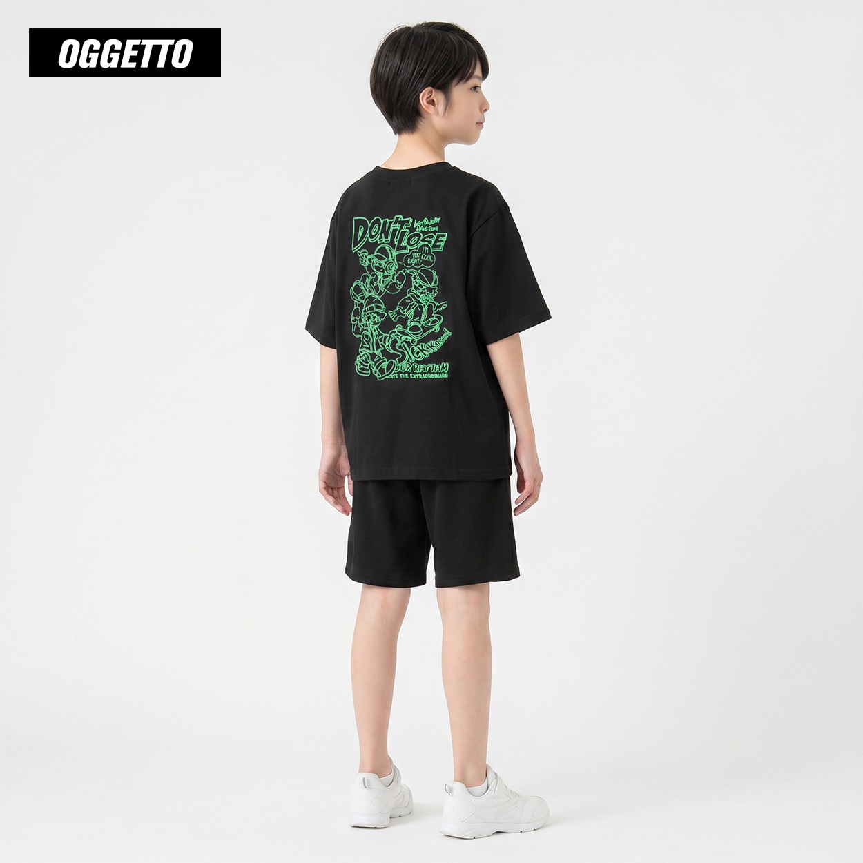 OGGETTO(オジェット) ボーイプリントセットアップ キッズ 男の子 140cm-170cm(ブラック-150cm)