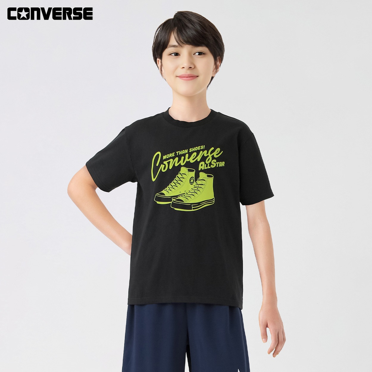 CONVERSE(コンバース) Tシャツ ハイカット キッズ 男の子 130cm-160cm(ブラック-130cm)