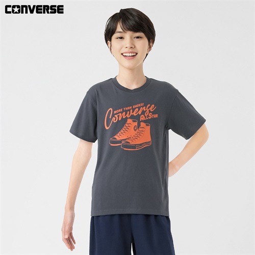 CONVERSE(コンバース) Tシャツ ハイカット キッズ 男の子 130cm-160cm(チャコールグレー-130cm)