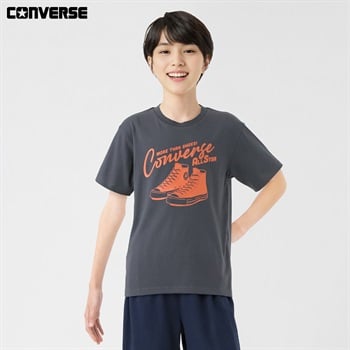 CONVERSE(コンバース) Tシャツ ハイカット キッズ 男の子 130cm-160cm(チャコールグレー-130cm)