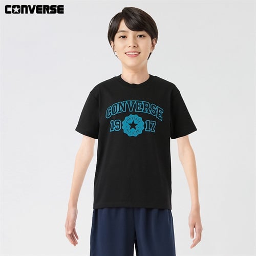 CONVERSE(コンバース) Tシャツ カレッジ キッズ 男の子 130cm-160cm(ブラック-130cm)