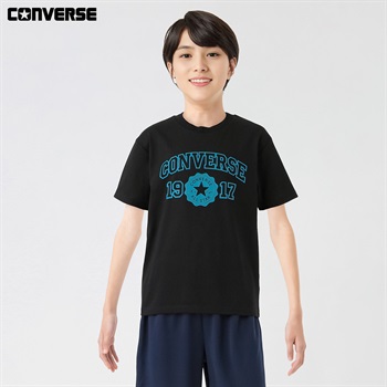 CONVERSE(コンバース) Tシャツ カレッジ キッズ 男の子 130cm-160cm(ブラック-130cm)
