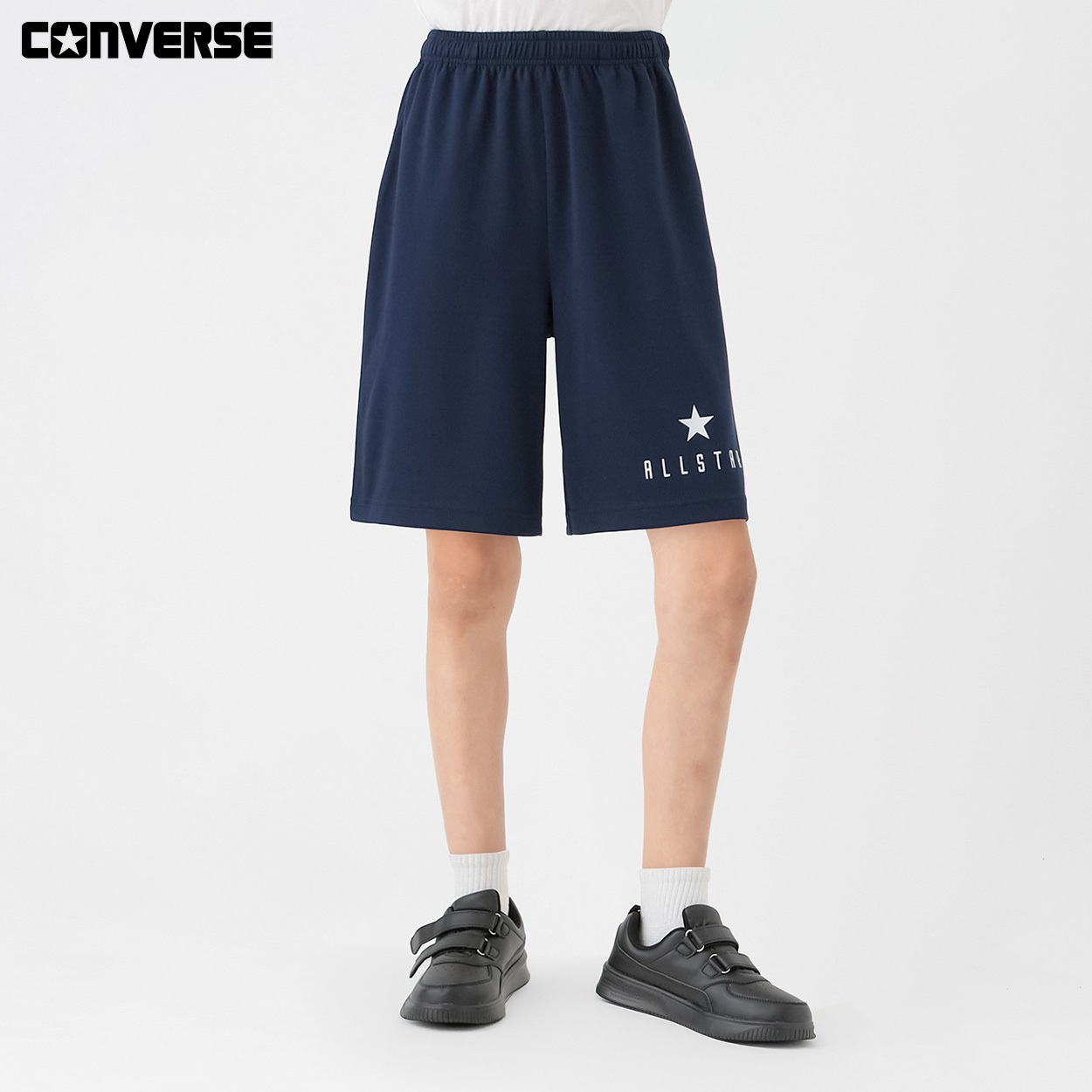 CONVERSE(コンバース) ショートパンツ ロゴ キッズ 男の子 130cm-160cm(ネイビー-140cm)