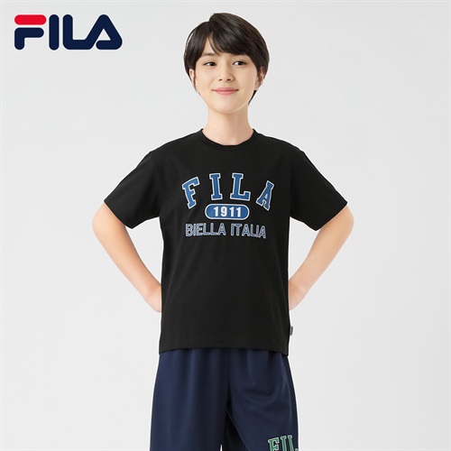 FILA(フィラ) ロゴTシャツ キッズ 男の子 130cm-160cm(ブラック-130cm)
