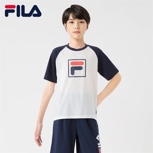 FILA(フィラ) ラグラン配色Tシャツ キッズ 男の子 130cm-160cm(ホワイト-130cm)