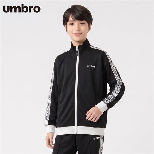 UMBRO(アンブロ) ロゴテープジャケット キッズ 男の子 130cm-160cm(ブラック-130cm)