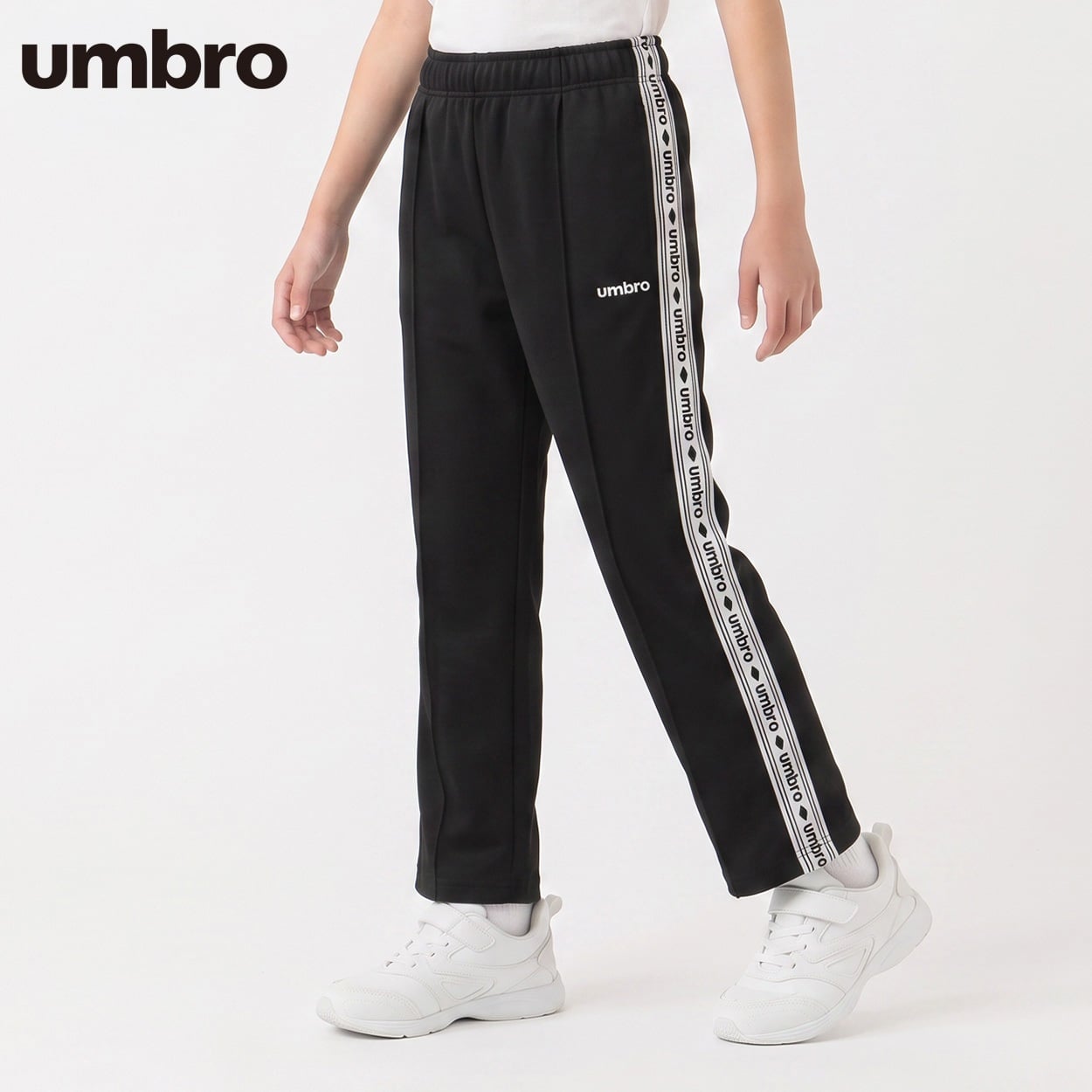 UMBRO(アンブロ) ロゴテープパンツ キッズ 男の子 130cm-160cm(ブラック-130cm)