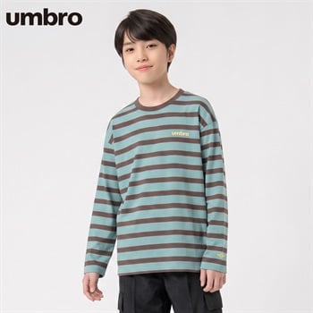 UMBRO(アンブロ) ボーダー長袖Tシャツ キッズ 男の子 130cm-160cm(サックス-130cm)