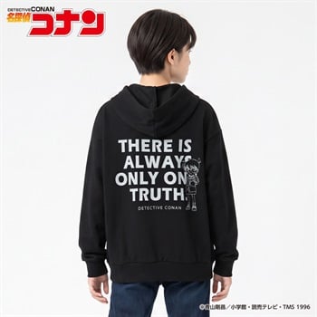 名探偵コナン バッグプリントパーカー キッズ 男の子 女の子 130cm-160cm(ブラック-130cm)