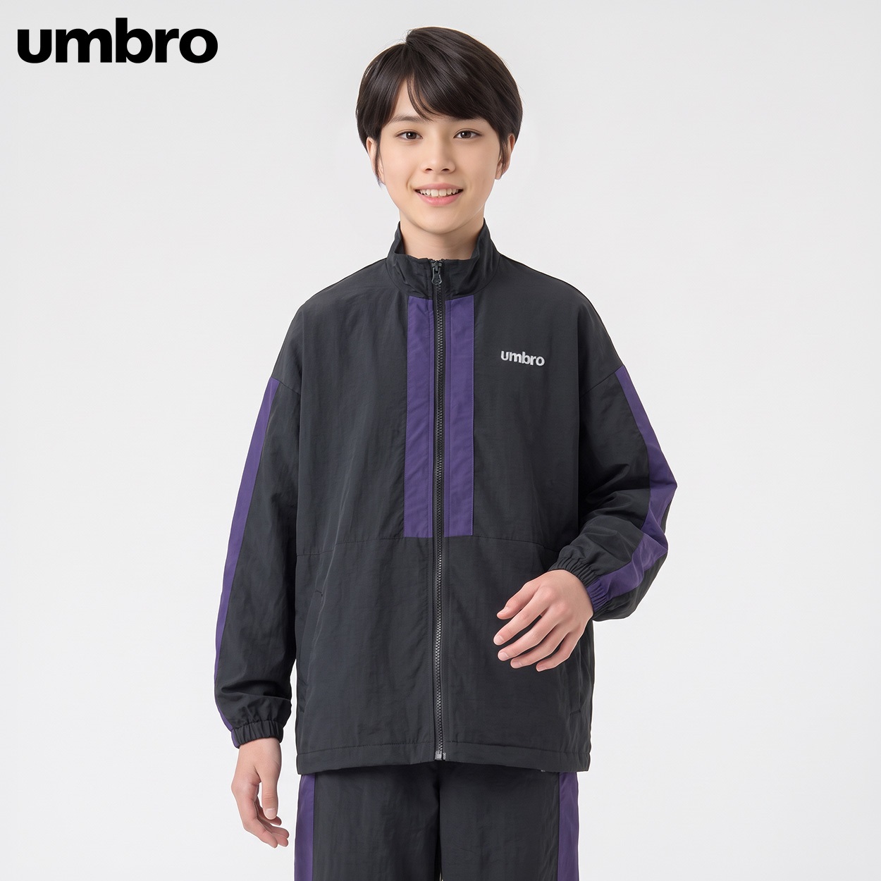 UMBRO(アンブロ) 裏フリース切替ジャケット キッズ 男の子 130cm-160cm(ブラック-160cm)