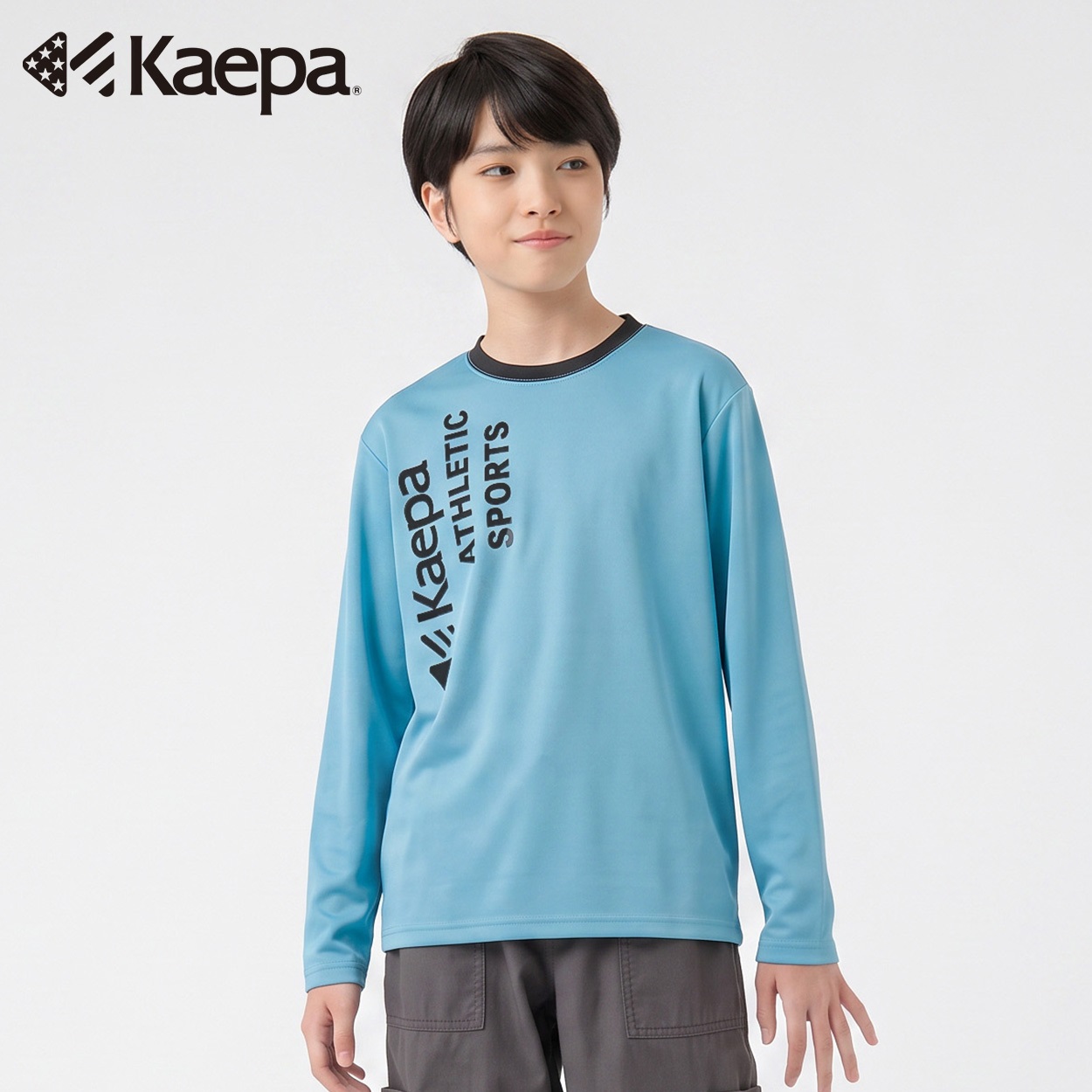 Kaepa(ケイパ) 長袖プリントTシャツ キッズ 男の子 130cm-160cm(ブルー-160cm)