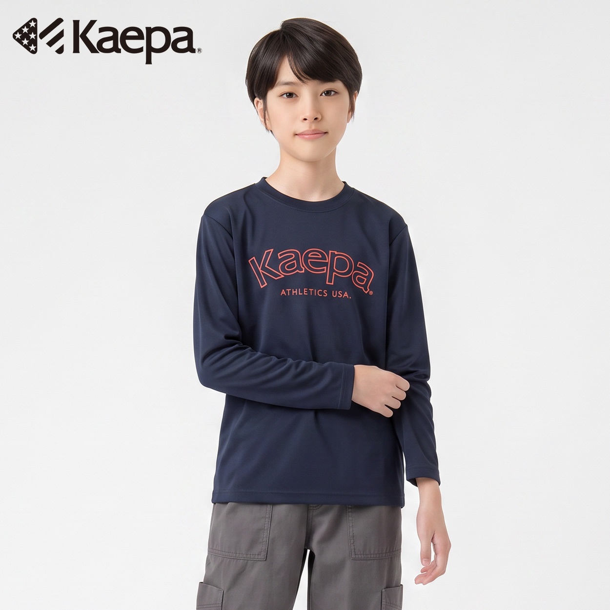 Kaepa(ケイパ) 長袖プリントTシャツ キッズ 男の子 130cm-160cm(ネイビー-150cm)
