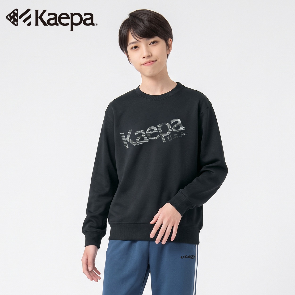 Kaepa(ケイパ) 長袖プリントスウェット キッズ 男の子 130cm-160cm(ブラック-140cm)