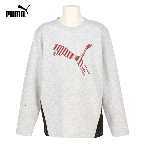 PUMA(プーマ) MX 長袖Tシャツ キッズ 男の子 130cm-160cm(グレー-130cm)